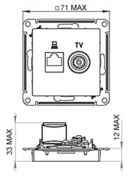 ������� Systeme Electric ATLASDESIGN ������� ������������+�� RJ45+TV ��������� 5E ������� ATN000289