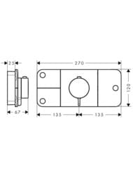 Смеситель Axor One 45713670 термостатический, на 3 потребителя, внешняя часть, матовый черный