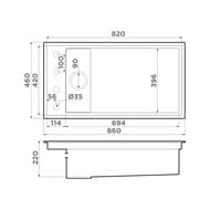 ����� Omoikiri KINARU PRO 86-U/I CN (860�460�220) ������������, ��/��� ����������, canyon 4997025