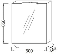 Шкаф зеркальный Jacob Delafon RYTHMIK (600х143х650) EB795DRU-E10 правый, подсветка, квебекский дуб — миниатюра 2