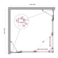������� ������ BelBagno LUCE-A-22 (1200�1200�1950) LUCE-A-22-100+20-C-Cr ������ ��������./����. ����