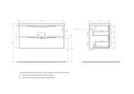 ����� ��� �������� BelBagno MARINO (1000x445x500) ���������, Rovere Grigio MARINO-1000-2C-SO-RG-P