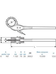 Ключ цепной Super Ego Heavy Duty 6" двухсторонний, чугун,  103330000