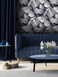 Обои виниловые на флизелине Grandeco VOYAGE (1,06х10,05) бабочки, многоцветные R139108 (рул.)