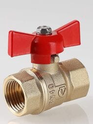 Кран шаровый VALTEC СТАНДАРТ 1/2"ВВ бабочка (PN40) VT.122.GN.04 — изображение 2