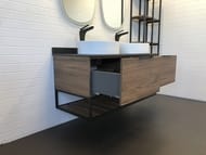 Тумба COMFORTY Порто-120-2 (1200х645х520) 2 раковины, со столешн., дуб темн.-коричн.00-00001287
