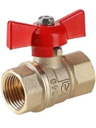 Кран шаровый VALTEC СТАНДАРТ 1/2"ВВ бабочка (PN40) VT.122.GN.04 — миниатюра 1