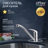 Смеситель для кухни Paini Jolly однозахватный, поворотный излив, хром 69CR573KM