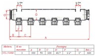 Коллектор VALTEC 1.1/2" на 3 выхода, 3/4"Н с м-о расст вых. 100мм, нерж. сталь, VTc.510.SS.080503 — миниатюра 10