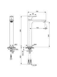 Смеситель для раковины Ideal Standard Connect Air A7027AA однозахватный, высота 240 мм, хром