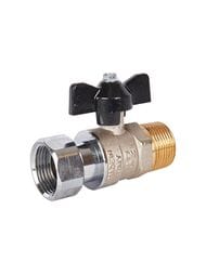 Кран шаровый STOUT 3/4"НН с накидной гайкой, бабочка SVB-1009-000020