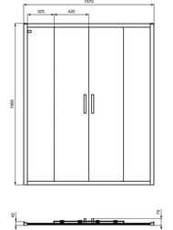 ������� ����� Ideal Standard CONNECT 2 (1600�1950) ��������, ����/��������, ������ �����  K9282EO