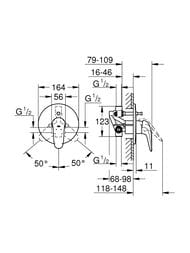 Смеситель Grohe Eurostyle 2015 Solid 23730003 для ванны однорычажный, со встраив механизмом, хром