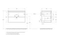 Тумба под раковину BelBagno AURORA (800х450х500) без ручек, Bianco Lucido AURORA-800-2C-SO-BL