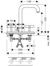 ��������� Axor Citterio 39134 ��� ����������� ������������� (���������) � �������, ����� 140 ��