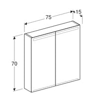 Geberit Smyle Square Тумба с раковиной 75 см, цвет пекан + Зеркальный шкаф, подсветка 529.353.JR.7