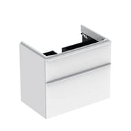Geberit Smyle Square Тумба с раковиной 75 см, белый глянец + Зеркальный шкаф, подсветка 529.353.00.7