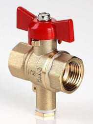 Кран шар.VALTEC СТАНДАРТ для подкл..датчика температуры 1/2"ВН-ВН PN40 рукоятка бабочкаVT.128.GN.04 — изображение 6