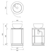 ����� ��� �������� � ���� Cielo TIBERINO (500�500�630) ���� Basalto TIMOPC BA