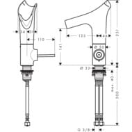 ��������� Axor Starck V 12123990 ��� ��������, ������������ ������, ������� �������, ��������/������