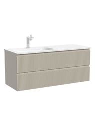 Тумба под раковину Sancos Snob R (1195х445х500) подвесная, левая, 2 ящика, Beige soft SNR120LCE