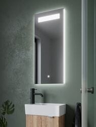 Зеркало SANCOS Solo (350х800х28) с подсветкой 4000К, сенсорный выключатель, пластиковый короб  SL35