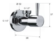 Запорный вентиль 1/2*1/2 Remer 128L1212BG, золото брашированное