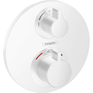 Смеситель Hansgrohe Ecostat S 15758700 термостат, с запор/перекл вентилем, внеш.часть, белый матовы