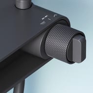 Душевая система AM.PM X-Joy F0785A722 со смесителем-полкой, верхний/ручной душ, черный — изображение 7