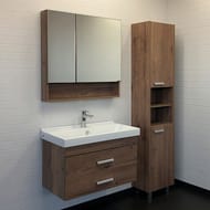 Тумба COMFORTY Никосия-80П (800х530х455) подвесная,с раковиной, дуб темный 00-00008856