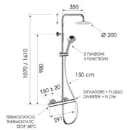 Душевая система термостатическая Remer EQ32AUFM20, хром — миниатюра 2
