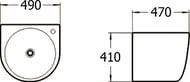 Раковина Sturm POLA (490х470х410) подвесная, с отверстием под смеситель ST-PO504911-NBNCR