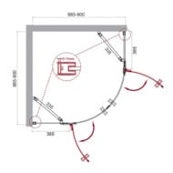 ������� ������ BelBagno Kraft (885-900x885-900x1950) R-2-90-C-Cr ������ ����������, ������� ����