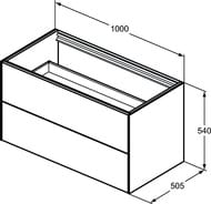 ����� ��� �������� Ideal Standard CONCA (1000x505x540) 2 �����, �������� ������� ��� T4357Y2