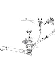 Чертёж Hansgrohe D14-11 Слив-перелив с автомат. управлением, для мойки из нерж. сталь 43931800