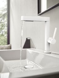Смеситель Hansgrohe Finoris 76063700 для раковины, с выдвижным изливом, матовый белый — изображение 3