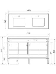 Тумба под раковину Caprigo Альбион Промо 140 grey 1370х905х525 двойная, 4 двери 33323-В077