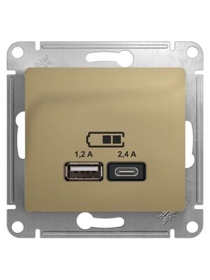 ������� Systeme Electric GLOSSA USB A+�, 5�/2,4�, 2�5�/1,2 �, ��������, ����� GSL000439