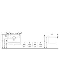 ����� ��� �������� Duravit XSquare 584�397�390 ���������, 2 �����, ����� ������ XS416702222