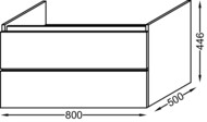 ����� ��� ���������� Jacob Delafon PARALLEL (800�500�450) ����� ���������, 2 ����� EB1703-N18