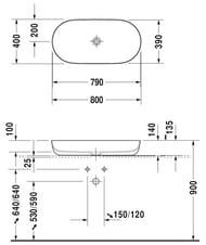 �������� Duravit Luv 800�400 ������������ �������� WG, �����������, ����� ������� 03798023001