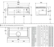 Тумба под умывальник Villeroy & Boch LEGATO (1000х380х500) подвесная,1 ящик, черн.матовый B57100PD