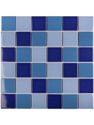 Мозаика керамическая Starmosaic Homework 48х48 Blue Mix Glossy (306х306) синяя, WB52200 (шт.) — миниатюра 1