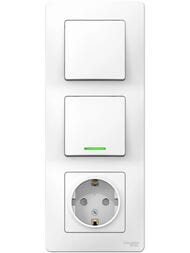 Блок:розетка + два выкл. Systeme Electric BLANCA скрытой установки белый BLNBS101111