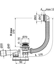 ����� ��� ����� Alcaplast A505CKM click/clack ������/�������, ���. 40/50, ������ � �������� ������