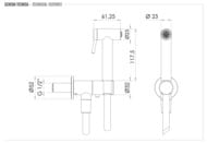 Гигиенический комплект Remer X Style INOX SS338M332ON, держат, запорный вент., нержавеющая сталь мат — миниатюра 2