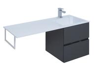 Тумба с раковиной Aquanet Алвита 120 R (1200х526х480) правая, подвесная, 2 ящ, серый антрацит 243776