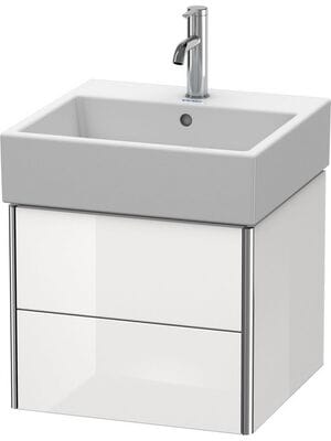 Тумба под раковину Duravit XSquare 484х397х460 подвесная, 2 ящика, белый глянец XS419202222
