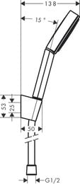 ������� ����� Hansgrohe Pulsify 24301670 1jet, �����, ����� 125��, ���������, ������� ������