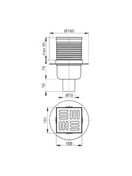 ������� ���� Alcaplast APV2 (105x105/50) ������ ��������, ������� ����.�����, ������ �����������